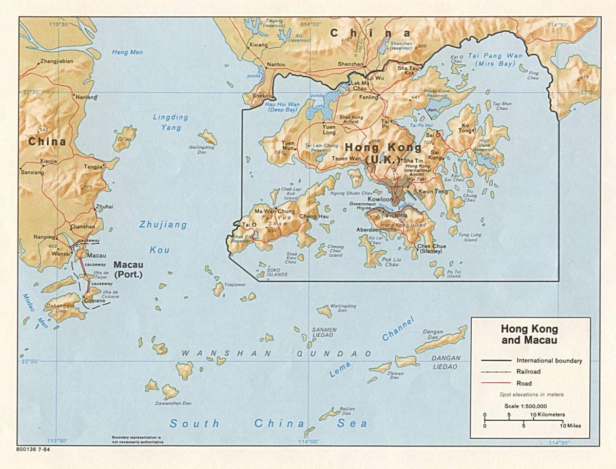 kaart van Hong Kong en Macau