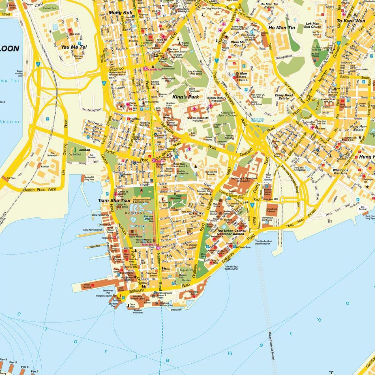 straat kaart van Hong Kong
