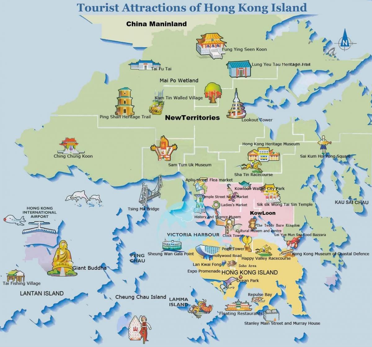 Hong Kong kaart vir toeriste