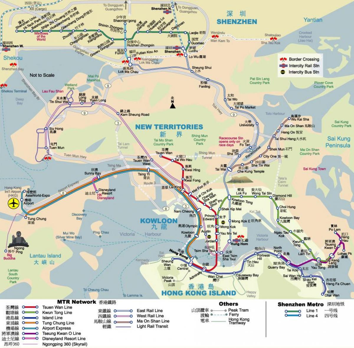 MTR kaart van Hong Kong