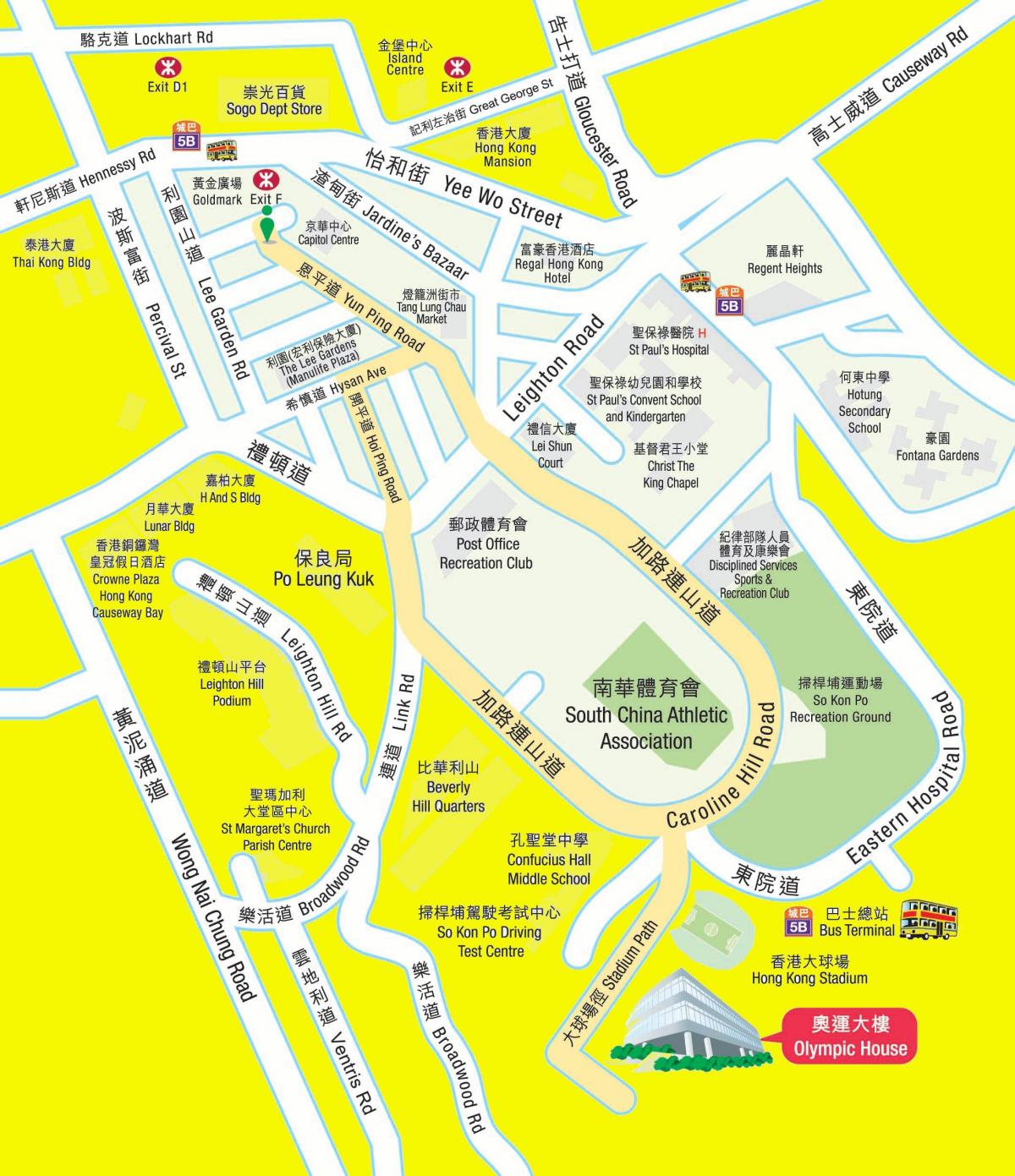 Olimpiese MTR stasie kaart