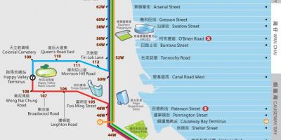 Hong Kong ding ding tram kaart