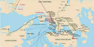 Hong Kong ferry roetes kaart