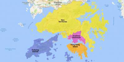 Kaart van Hong Kong gebied