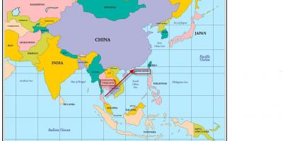 Hong Kong in kaart van asië