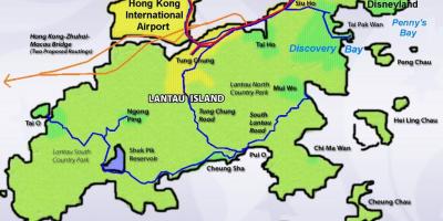 Lantau eiland Hong Kong kaart