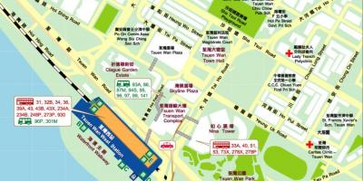 Tsuen Wan Wes-stasie kaart