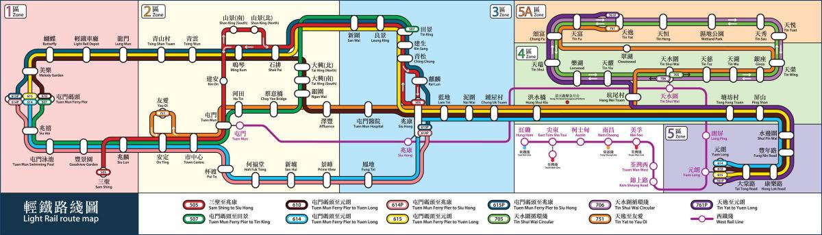 HK spoorweg-kaart