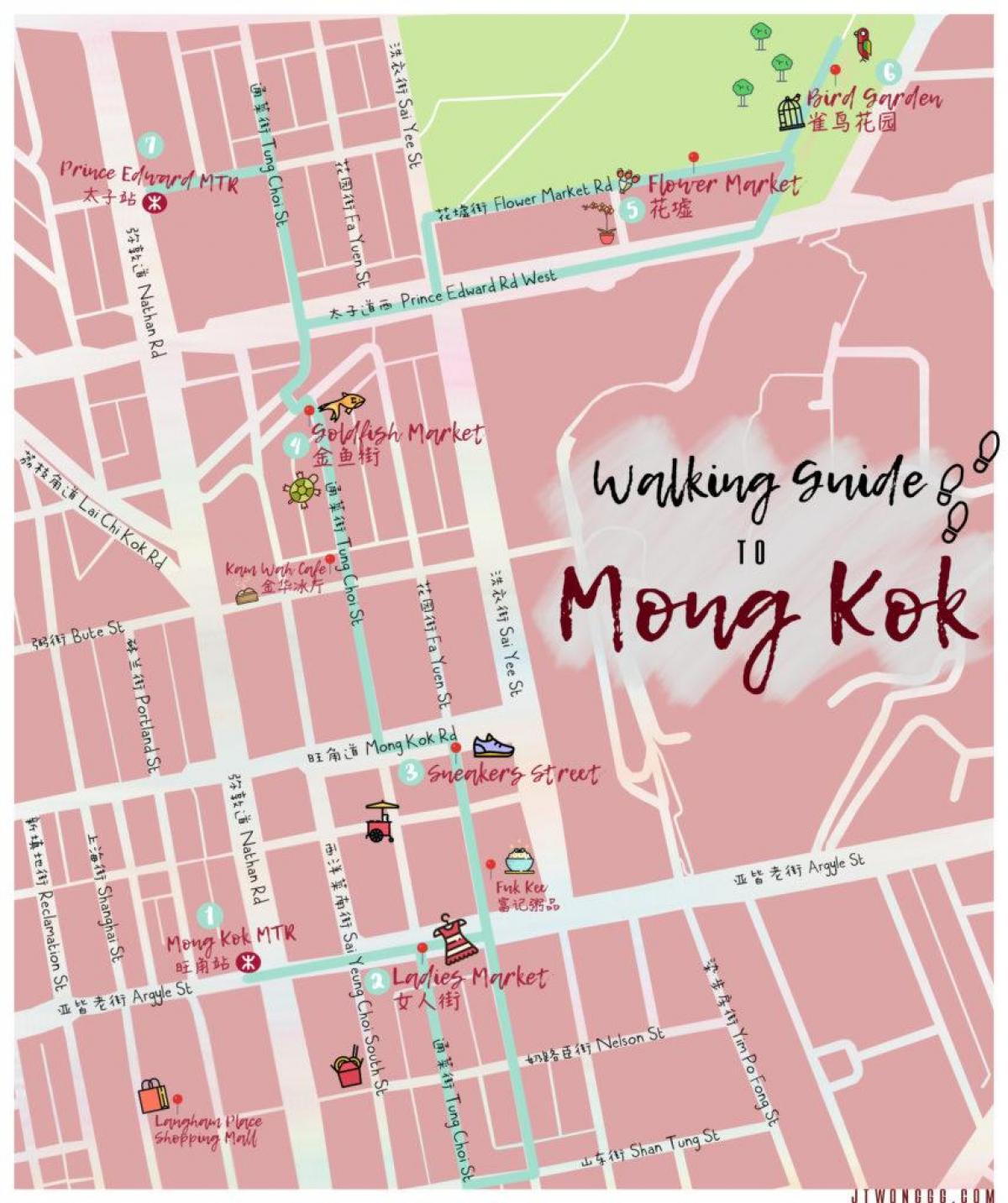 kaart van Mong Kok Hong Kong