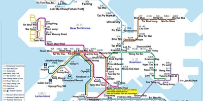 Metro kaart Hong Kong